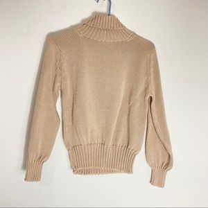 Vintage A. Peter Pushbottom Tan Knit Turtleneck M